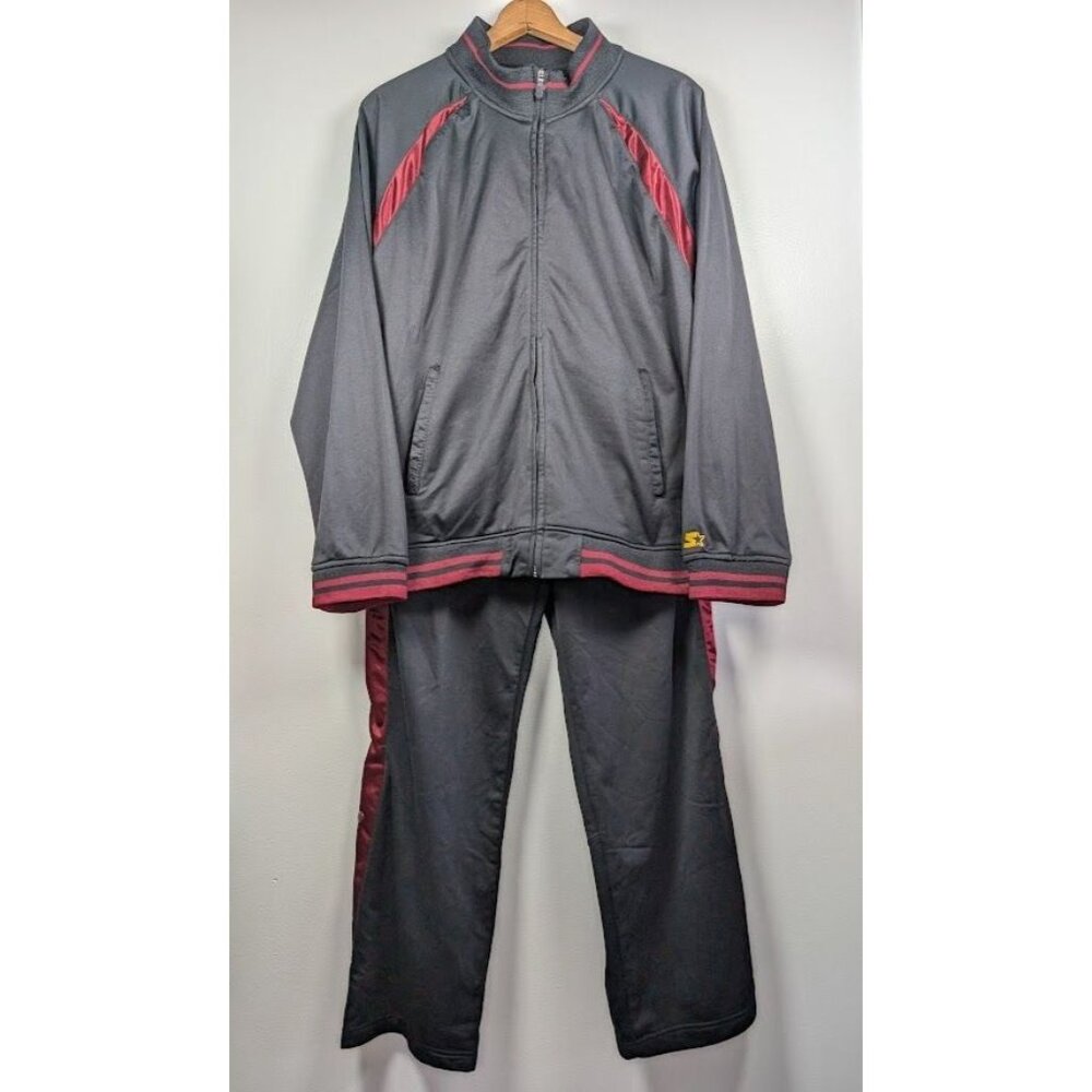 Vintage 90s Y2K Starter Track Suit Size Large Basketball Snap Leg Warm Up Stripe